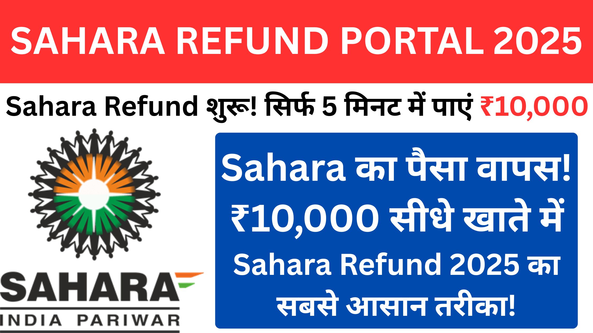 Sahara India Refund 2025 प्रक्रिया की जानकारी – सहारा इंडिया का पैसा कैसे वापस पाएं, आवेदन फॉर्म, जरूरी दस्तावेज और स्कीम्स की लिस्ट